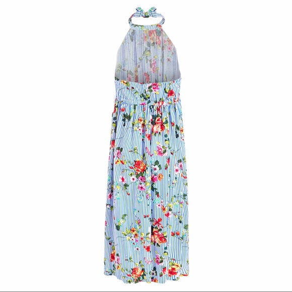 NWT Bonnie Jean Floral & Lace Halter Maxi Dress, 2T - Picture 4 of 14